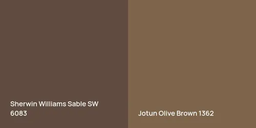 SW 6083 Sable vs 1362 Olive Brown