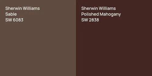 SW 6083 Sable vs SW 2838 Polished Mahogany