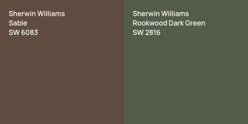 SW 6083 Sable vs SW 2816 Rookwood Dark Green