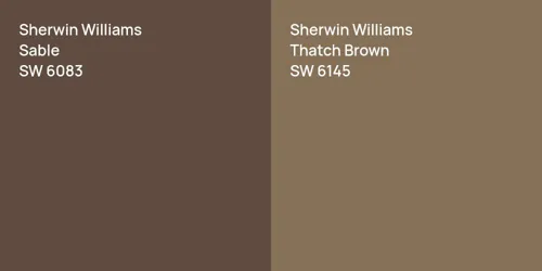 SW 6083 Sable vs SW 6145 Thatch Brown