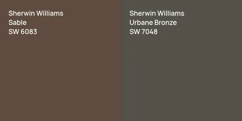 SW 6083 Sable vs SW 7048 Urbane Bronze