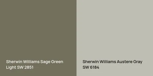 SW 2851 Sage Green Light vs SW 6184 Austere Gray