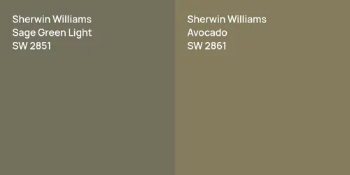 SW 2851 Sage Green Light vs SW 2861 Avocado