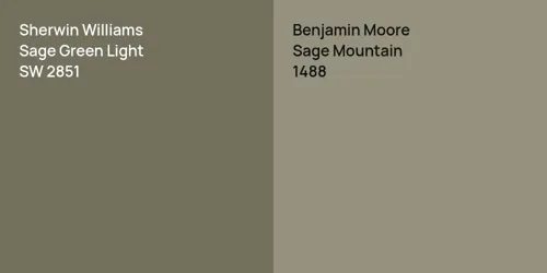 SW 2851 Sage Green Light vs 1488 Sage Mountain