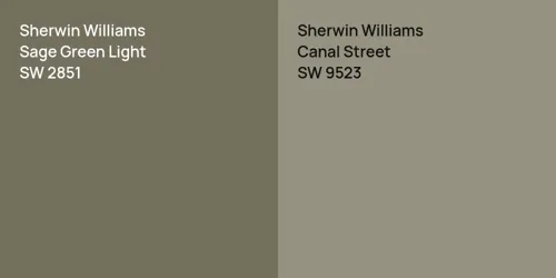 SW 2851 Sage Green Light vs SW 9523 Canal Street