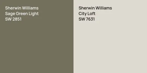 SW 2851 Sage Green Light vs SW 7631 City Loft