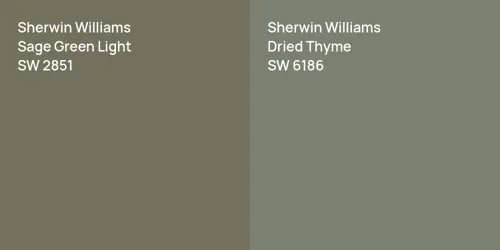 SW 2851 Sage Green Light vs SW 6186 Dried Thyme