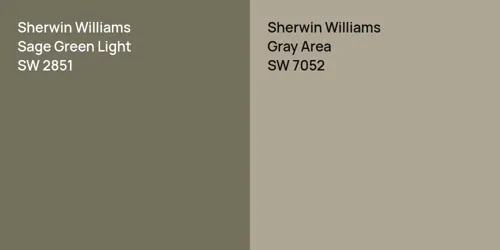 SW 2851 Sage Green Light vs SW 7052 Gray Area