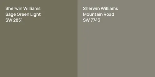 SW 2851 Sage Green Light vs SW 7743 Mountain Road