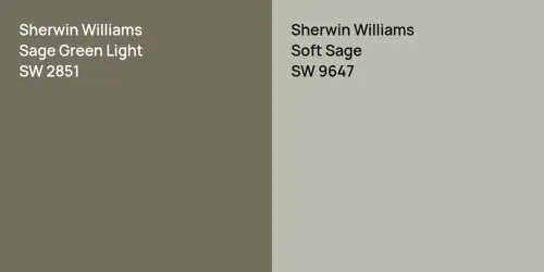 SW 2851 Sage Green Light vs SW 9647 Soft Sage