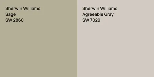 SW 2860 Sage vs SW 7029 Agreeable Gray