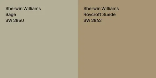 SW 2860 Sage vs SW 2842 Roycroft Suede