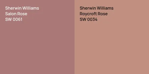 SW 0061 Salon Rose vs SW 0034 Roycroft Rose