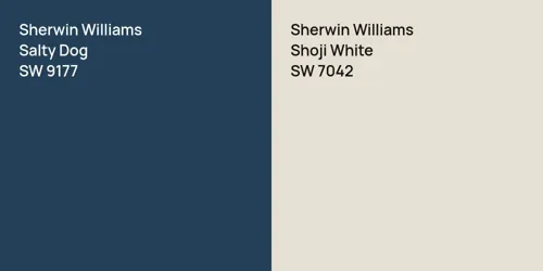 SW 9177 Salty Dog vs SW 7042 Shoji White