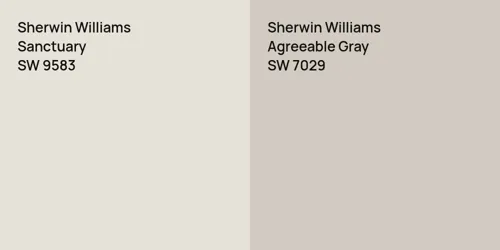 SW 9583 Sanctuary vs SW 7029 Agreeable Gray