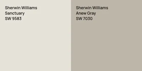 SW 9583 Sanctuary vs SW 7030 Anew Gray