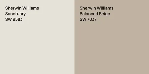 SW 9583 Sanctuary vs SW 7037 Balanced Beige