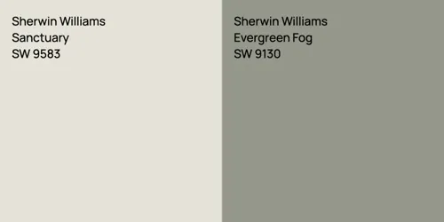 SW 9583 Sanctuary vs SW 9130 Evergreen Fog