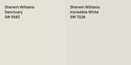 SW 9583 Sanctuary vs SW 7028 Incredible White