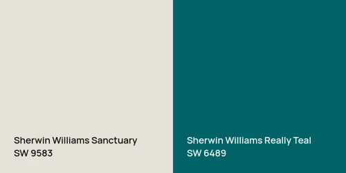 SW 9583 Sanctuary vs SW 6489 Really Teal