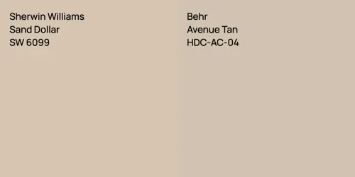 SW 6099 Sand Dollar vs HDC-AC-04 Avenue Tan