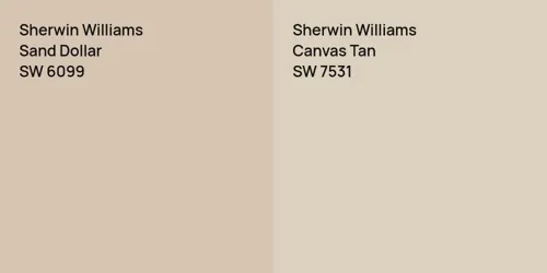 SW 6099 Sand Dollar vs SW 7531 Canvas Tan