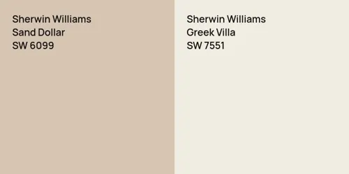 SW 6099 Sand Dollar vs SW 7551 Greek Villa