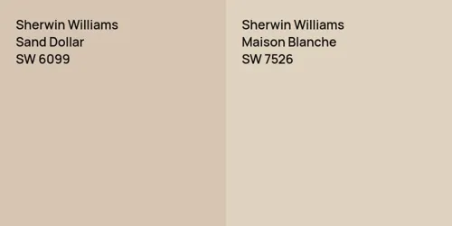 SW 6099 Sand Dollar vs SW 7526 Maison Blanche