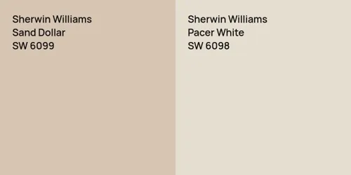 SW 6099 Sand Dollar vs SW 6098 Pacer White