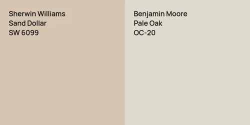 SW 6099 Sand Dollar vs OC-20 Pale Oak