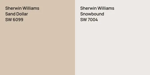 SW 6099 Sand Dollar vs SW 7004 Snowbound