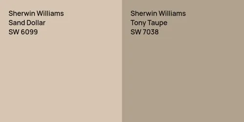 SW 6099 Sand Dollar vs SW 7038 Tony Taupe