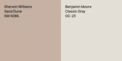 SW 6086 Sand Dune vs OC-23 Classic Gray