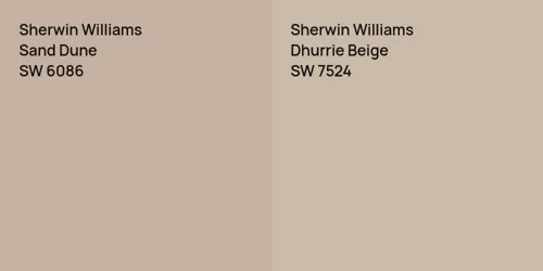 SW 6086 Sand Dune vs SW 7524 Dhurrie Beige