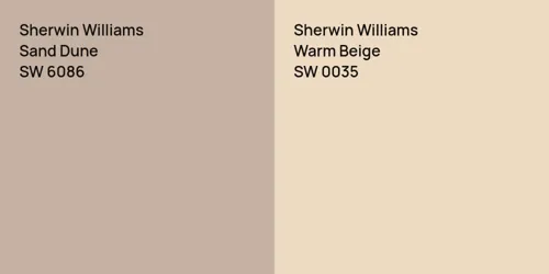 SW 6086 Sand Dune vs SW 0035 Warm Beige