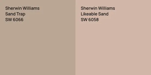 SW 6066 Sand Trap vs SW 6058 Likeable Sand