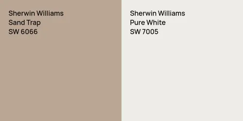 SW 6066 Sand Trap vs SW 7005 Pure White