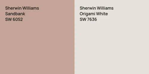 SW 6052 Sandbank vs SW 7636 Origami White