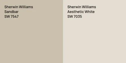 SW 7547 Sandbar vs SW 7035 Aesthetic White