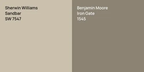 SW 7547 Sandbar vs 1545 Iron Gate