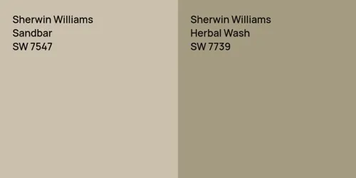 SW 7547 Sandbar vs SW 7739 Herbal Wash