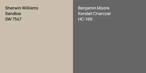 SW 7547 Sandbar vs HC-166 Kendall Charcoal