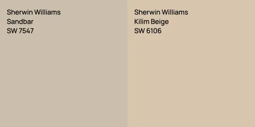 SW 7547 Sandbar vs SW 6106 Kilim Beige