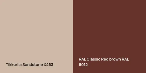 X463 Sandstone vs RAL 8012  Red brown