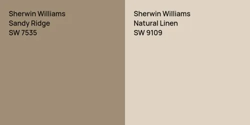 SW 7535 Sandy Ridge vs SW 9109 Natural Linen