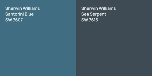 SW 7607 Santorini Blue vs SW 7615 Sea Serpent