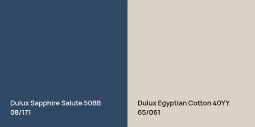 50BB 08/171 Sapphire Salute vs 40YY 65/061 Egyptian Cotton