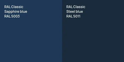 RAL 5003  Sapphire blue vs RAL 5011  Steel blue