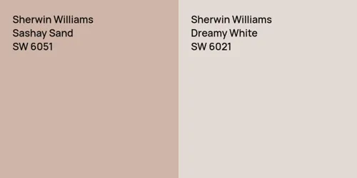 SW 6051 Sashay Sand vs SW 6021 Dreamy White