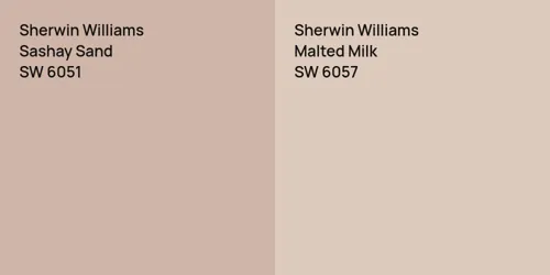 SW 6051 Sashay Sand vs SW 6057 Malted Milk